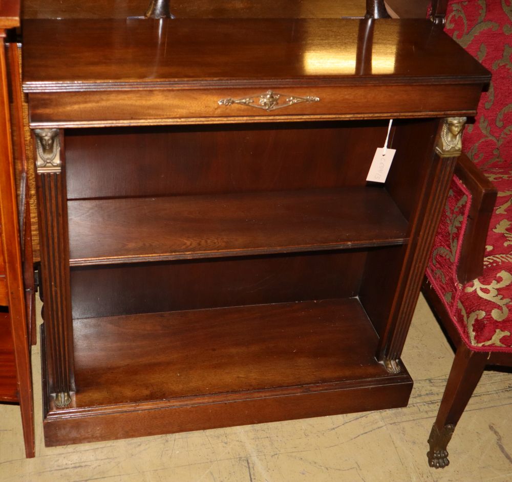 A Regency style mahogany open bookcase, W.77cm, D.26cm, H.79cm